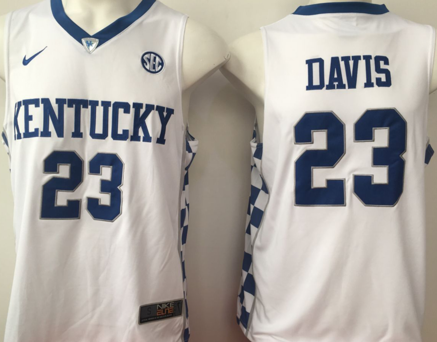 NCAA Men 2017 Kentucky Wildcats White #23 Davis->ncaa teams->NCAA Jersey